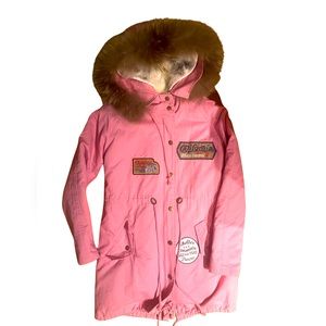 Canvas Parka with patch work